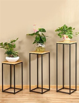 Set of welded metal plant stands