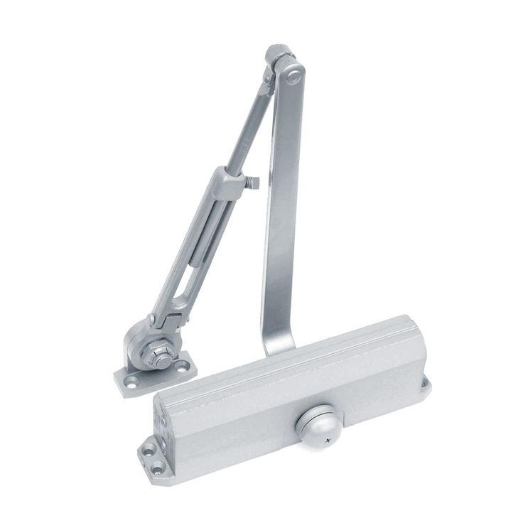 Hydraulic door closer, overhead arm type