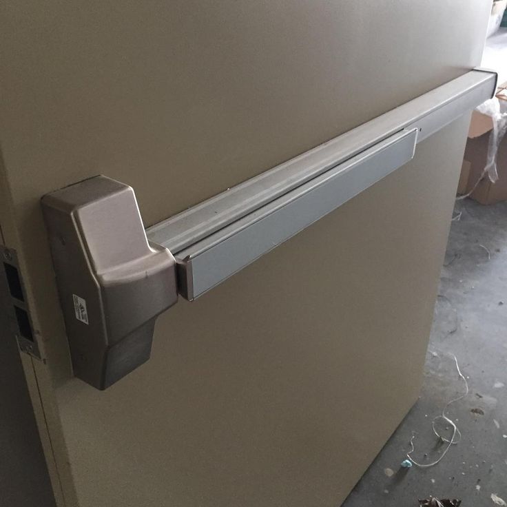 Panic bar exit device close-up